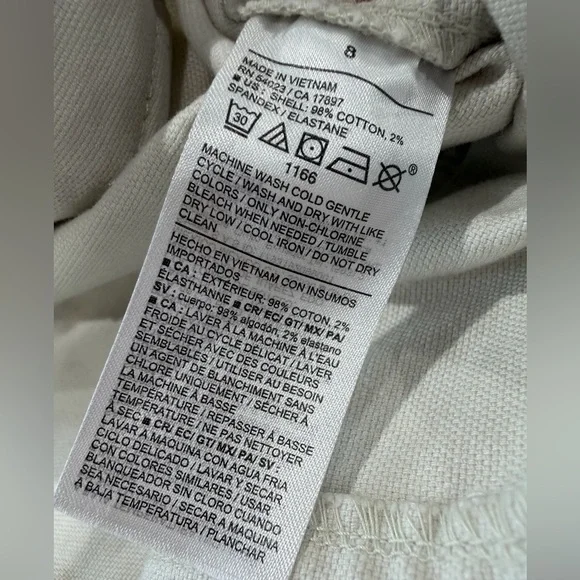 Old Navy Cream Hi-Rise Barrel Leg Ankle Cropped Pants -New With Tags - Picture 3 of 5